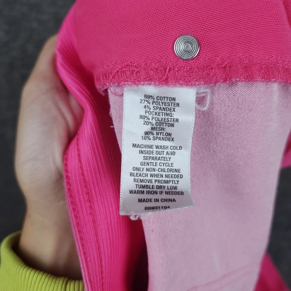 Kim Rogers Bermuda Shorts Women 20W Pink Stretch Pull On Denim Casual